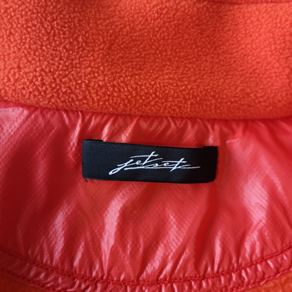JETSET womens retro orange fleece sports sweater, 1/2 zipper US 8